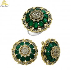 Gümüş Otantik Taşlı Set